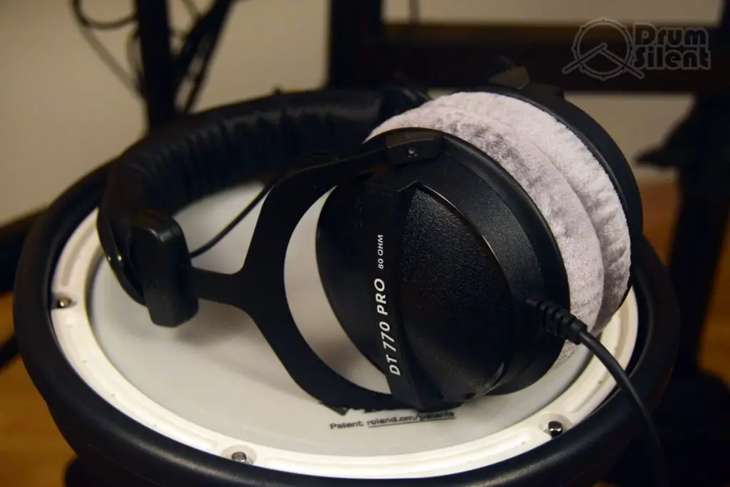 beyerdynamic DT 770 Pro Headphones on Snare Pad