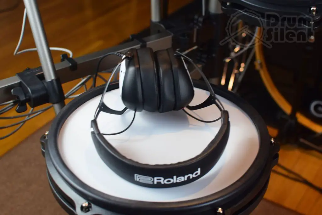 Roland VMH-D1 Headphones Top on Drum