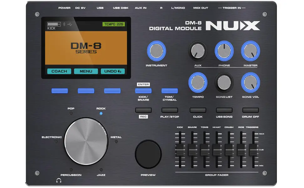 NUX DM-8 Drum Module Top