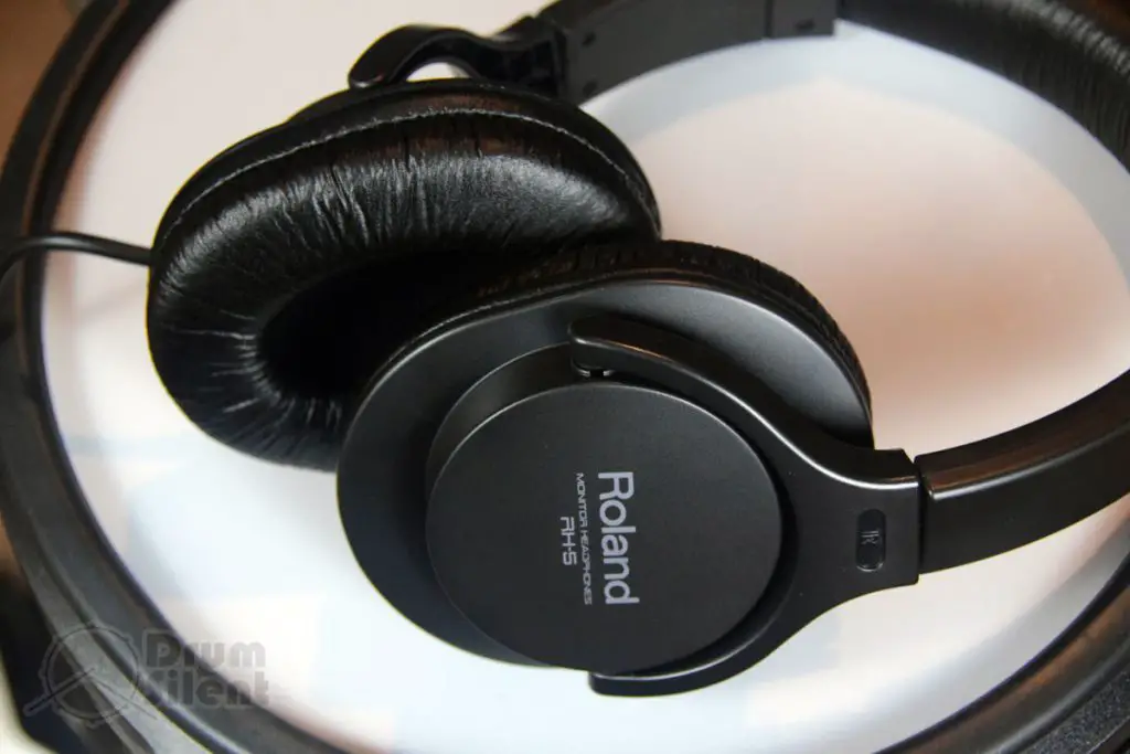 Roland RH-5 Headphones on Snare Pad Side