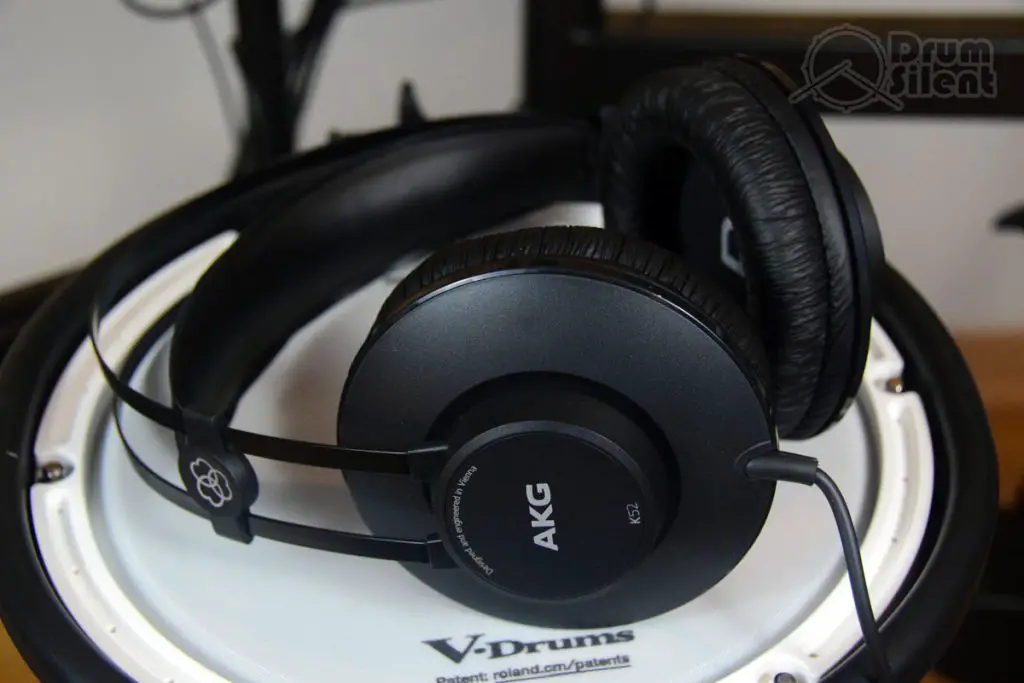 AKG K52 Headphones on Snare Pad
