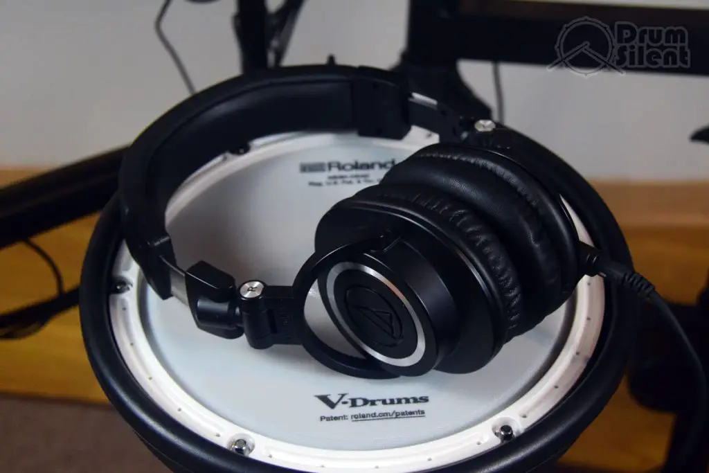 Audio-Technica ATH-M50X Headphones on Snare Pad