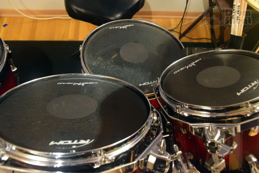 RTOM LV Mesh Snare and Toms Heads From Front