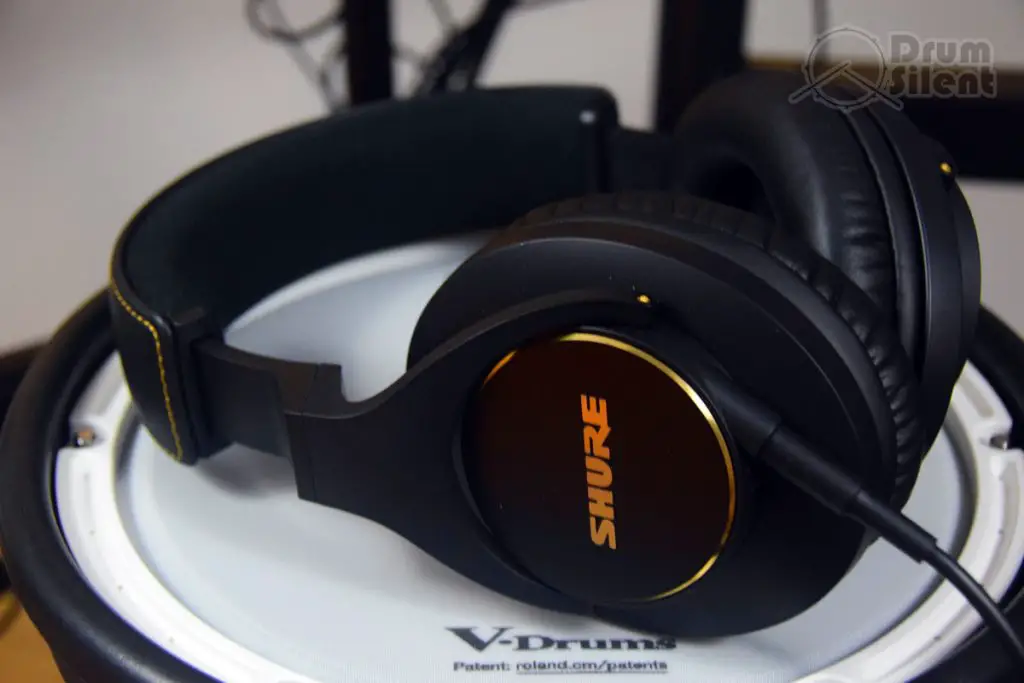 Shure SRH840A Headphones on Snare Pad