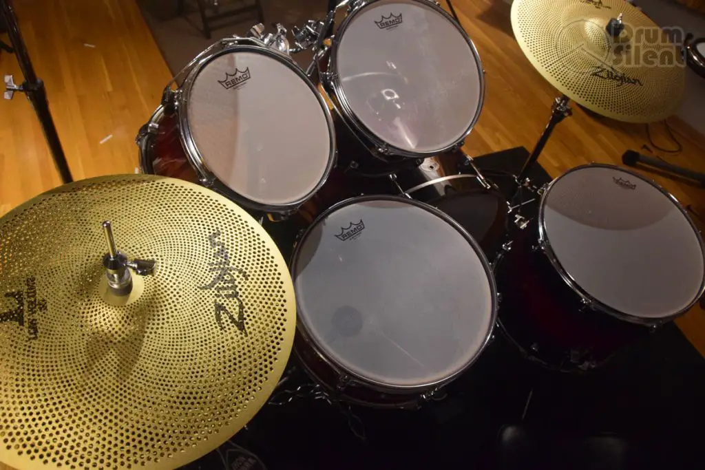 Silent Drum Kit With Zildjian L80 Cymbals and Silent Stroke Heads Feature
