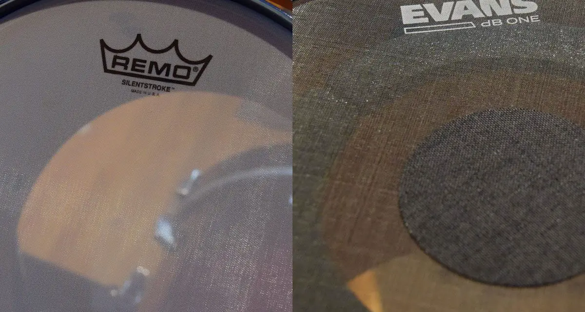 Remo Silentstroke vs. Evans dB One Low Volume Drum Heads
