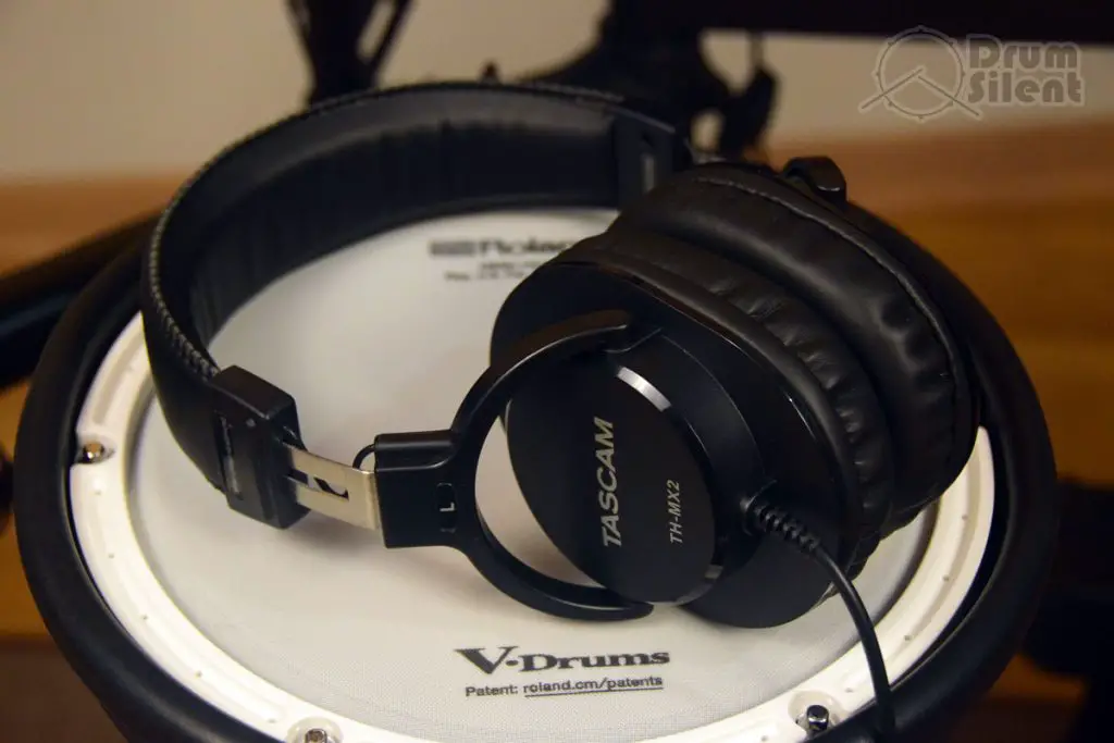 Tascam TH-MX2 Headphones on Snare Pad 2