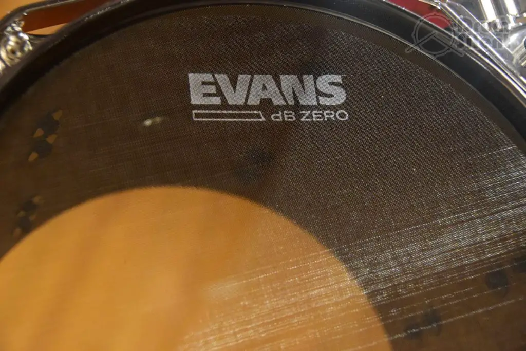 Evans dB Zero Drum Heads Mesh and Logo Closeup